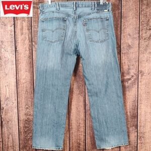 38x30 Vtg Levi's Mens Relaxed Straight Light Distressed Blue Jeans